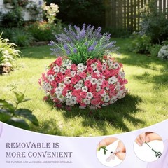 Artificial Flowers for Outdoors UV Resistan 12 Pcs Silk Daisies Rose Red White