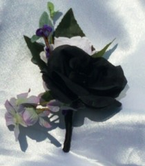 15 Pc Dusty Purple, Lavender, Black Wedding Bouquet Set, Vintage Bouquet Package