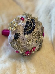 Rhinestone And Silk Brooch Bouquet | Wedding | Bridesmaid | Flower Girl | Bride