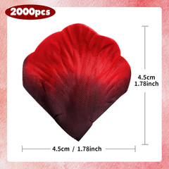 2000 Pieces Dark-Red Silk Rose Petals Artificial Flower Petals for Valentine’S D