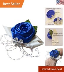 Adjustable Navy Blue Wedding Wrist Flower for Bridesmaids – Elegant & Stylish