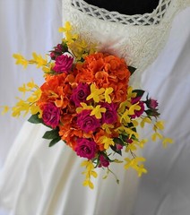 Beautiful and Bright Spring Garden Faux Silk Wedding Bouquet