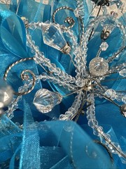 Quinceañera Bouquet Turquoise Aqua Silver Crystals Rhinestones Ramo Sweet 15