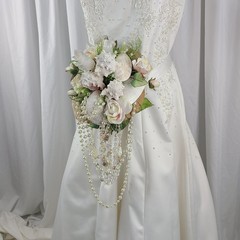Seaside Crystal Treasures Faux Silk Wedding Bouquet