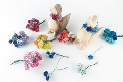KADADSA 35 Color with 100 pcs Tiny Artificial Roses 15-18 mm, Multi