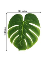 24 Green ARTIFICIAL MONSTERA LEAVES Tropical Greenery Party Events Decorations
