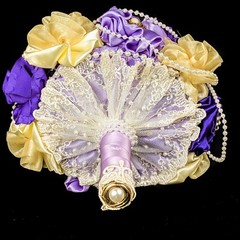 SALE! w75a Bridal Flower Bouquet Wedding Purple material Decor nosegay