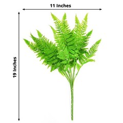 2 Green 19″ Faux Boston Fern Artificial Leaves Greenery Stems Party Decorations