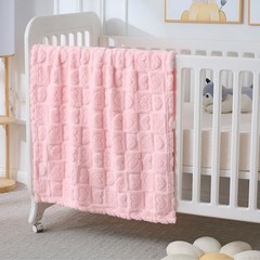 4 Pcs Manta Bebe Corazones Suave Regalo Recien Nacido 30×40 Beige Gris Azul Rosa