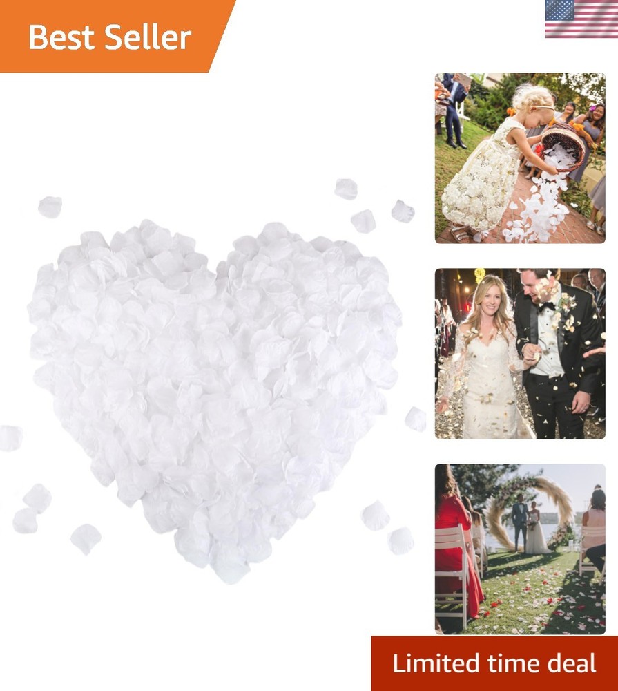 Realistic White Silk Rose Petals – 2200 Count for Weddings & Special Occasions