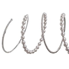 CORSAGE BRACELET Cuff Silver Pearl Diamante flowers wedding formal anniversary
