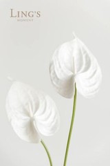 Ling’s Moment White Anthurium Flowers, 8pcs Artificial Silk Filler Plants, Fa…