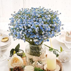 Babys Breath Artificial Flowers Long Stem Baby Breath Flowers 12 Pcs Blue