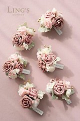 Ling’s Moment 6pcs Homecoming Wedding Wrist Corsage Artificial Flowers, Girl/…