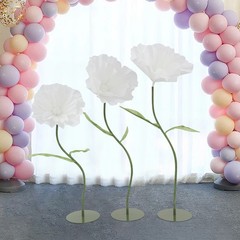 3pcs Artificial Handmade Free Standing Decoration Corn Poppy Flower Round Bases