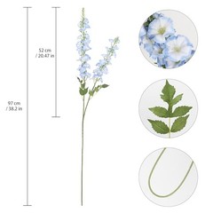 6PCS Gladiolus Artificial Flowers 38.2” Blue Morning Glory Light Blue