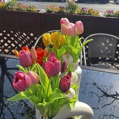 10pcs Multicolor Artificial Tulip Bundle with 5pcs Purple and 5pcs Light Purple
