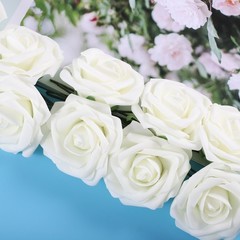 10-Pack Cream White Bridal Bouquet Flowers