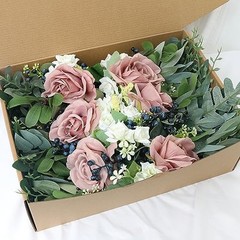 8 Inch Bridesmaid Bouquets Set of 6 – Artificial Flowers 6pcs Dusty Pink