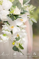 Sophisticated White Cascading Wedding Bouquet