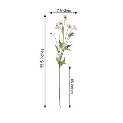 BLUSH 2 Bushes 33″ Stem Silk Artificial Poppy FLOWER SPRAYS Party Decorations