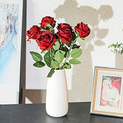 Artificial Flowers Silk Roses Real Touch Bridal Wedding Bouquet for Home