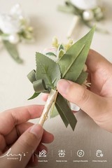 Boutonniere for Men, 6pcs Groom Groomsmen Boutonniere with Built-in Pins, Art…