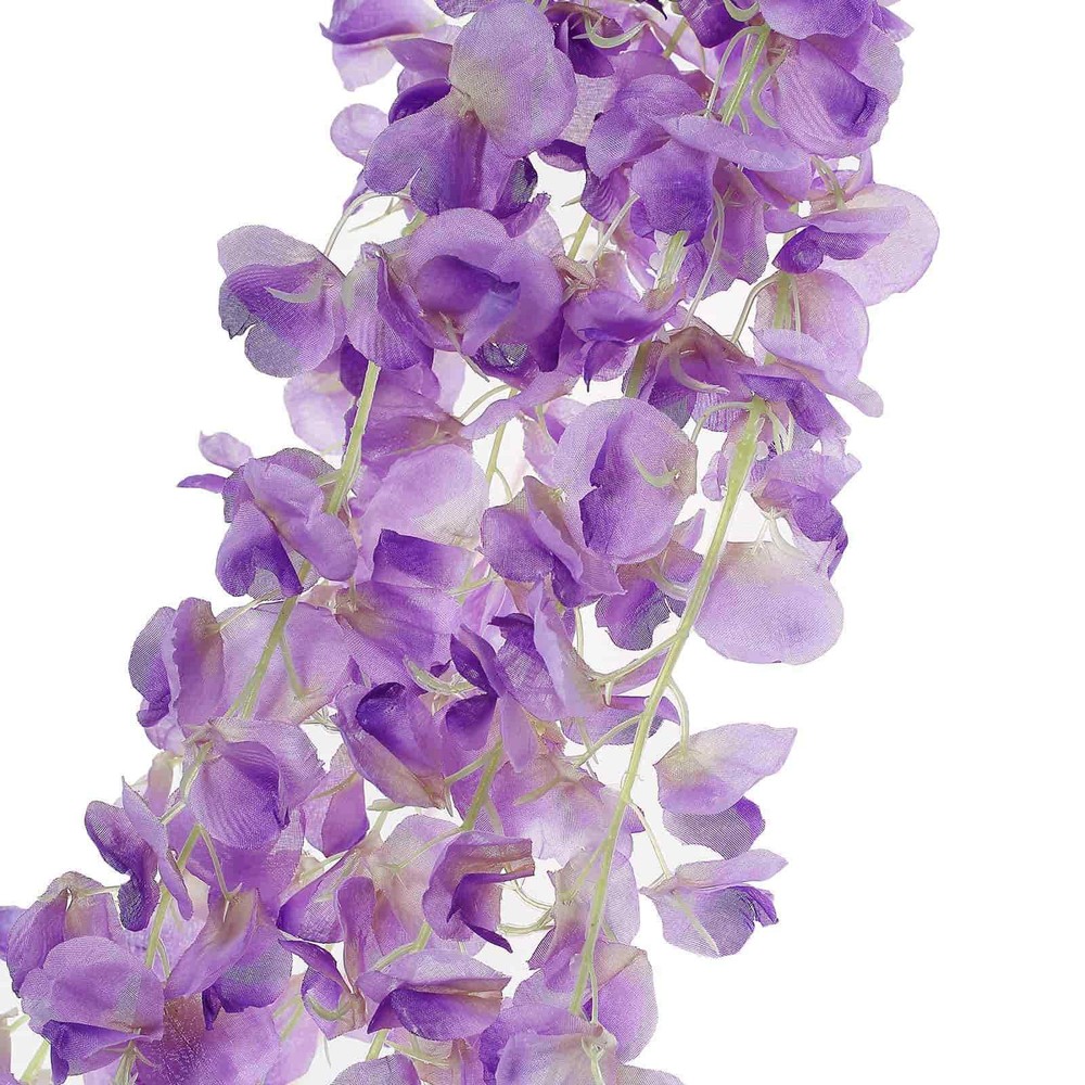 42″ tall Lavender Silk Wisteria Flowers Hanging Vine Garland Centerpieces