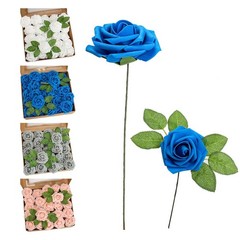 25pc Artificial Flowers Real Looking Foam Roses Decoration DIY for Wedding Decor