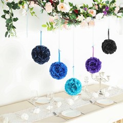 2 ROYAL BLUE 7″ Silk Roses Flowers Kissing Balls Wedding Events Centerpieces