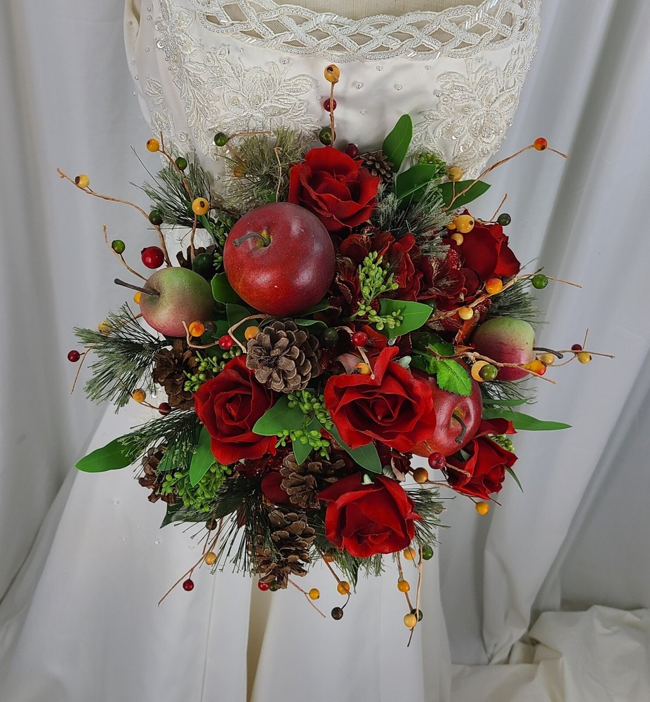 Autumn Apple Harvest Faux Silk Wedding Bouquet