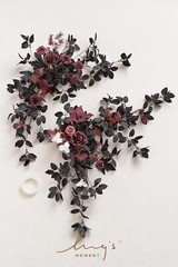 Ling’s Moment 2PCS Black Arch Flowers Artificial Floral Swags Centerpieces Bu…