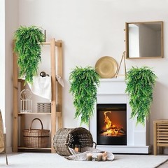 4Pcs Artificial Boston Fern Plant Fake Hanging Trailing Foliage Vine Home Decor