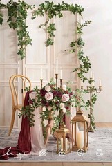 Ling’s Moment Artificial Rose Leaf Greenery Garland – 6 Pack, Candle Vines, Faux