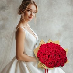 10 PCS Velvet Fake Red Roses Artificial Red Flowers Bulk, Silk Faux Roses with