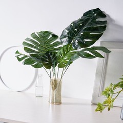 6 pcs Monstera Leaves Artificial Tropical Greenery Stems Wedding Party Supplies
