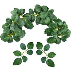 Bulk Rose Leaves Artificialery Fake Rose Flower Leaves for DIY 60pcs Green