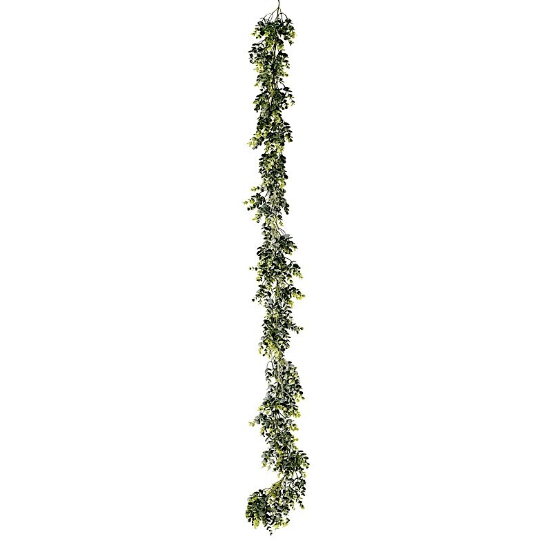 6 ft Frosted Green Artificial Eucalyptus Leaves Faux Foliage Garland Party Event