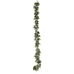 6 ft Frosted Green Artificial Eucalyptus Leaves Faux Foliage Garland Party Event