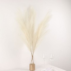3 CREAM 44″ ARTIFICIAL Pampas Grass SPRAYS Faux Plant STEMS Party Decorations