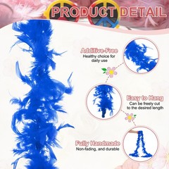 40g 2 Yards Feather Boa, Costume Turkey Chandelle Feathers Boa Sapphire