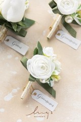 Boutonniere for Men, 6pcs Groom Groomsmen Boutonniere with Built-in Pins, Art…