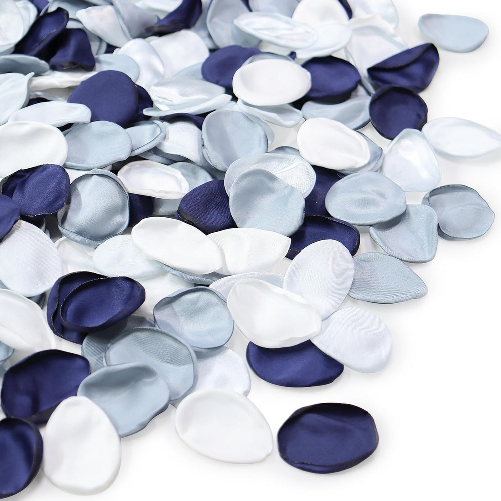 300Pcs Silk Rose Flower Petals Dusty Blue Artificial Flower Petals Fake Rose Pet