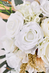 11 Inch Wedding Bouquets for Bride Bridesmaid, Natural Whites Rose Bridal Bouque