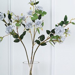 2 SILVER 38″ SINGLE STEM SILK ROSES Bouquets Wedding Centerpieces Decorations