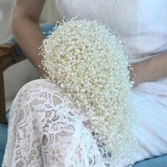 Wedding Bouquet Wedding Flowers Bride Bouquet All Pearl Bouquet Handmade Beaded