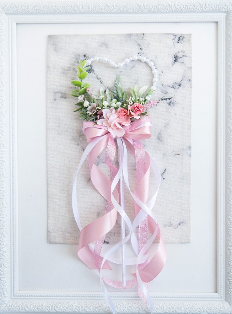 Bridal wand, Flower girl wand, Pink flower girl wand, Flower girl gift