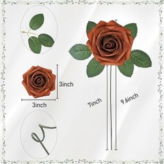 Artificial Flowers Artificial Rose for DIY Wedding 25pcs Shades of Terracotta