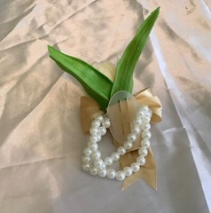 Real touch tulip wrist corsage…custom made