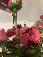 Vintage Artificial Rose Flower Burgundy Floral Garland Wedding Ceremony Backdrop